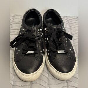 J/slides blk leather woman’s shoe size 7